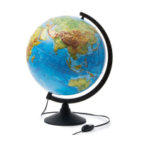 Глобус Земли физический  с подсветкой D=320 мм - «globural.ru» - Миасс