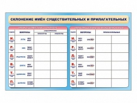 Фрагмент (демонстрационный) маркерный (двухсторонний) "Склонение имен существительных и прилагательных" - «globural.ru» - Миасс