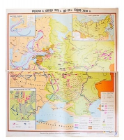 Учебная карта "Россия с конца XVII в. до нач. 60-х г.г. XVIII в." 1100*1400 мм (матовое, 2-стороннее лам.) - «globural.ru» - Миасс