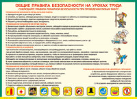 Таблица Общие правила безопасности на уроках труда 1000*1400 винил	  - «globural.ru» - Миасс