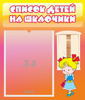 Стенд "Список детей на шкафчики" №6 - «globural.ru» - Миасс