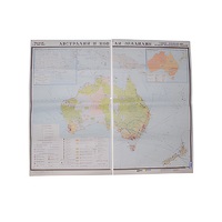 Учебная карта "Австралия и Новая Зеландия" (экономическая) 1100*1340 мм (матовое, 2-стороннее лам.) - «globural.ru» - Миасс