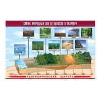 Таблица демонстрационная "Смена природных зон от полюсов к экватору" (винил 70x100) - «globural.ru» - Миасс