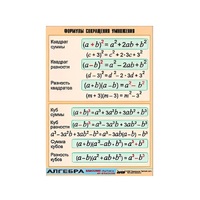 Таблица демонстрационная "Формулы сокращения умножения" (винил 100х140) - «globural.ru» - Миасс