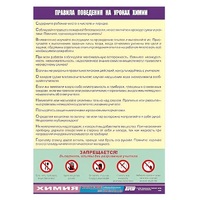 Таблица демонстрационная "Правила поведения на уроках химии" (винил 100х140) - «globural.ru» - Миасс