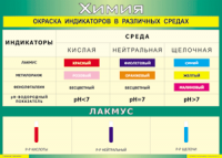 Таблица Окраска индикаторов в различных средах 1000*1400 винил - «globural.ru» - Миасс
