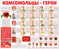 Тематический стенд "Комсомольцы-герои" - «globural.ru» - Миасс