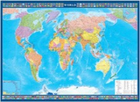 Настенная политическая карта мира с флагами на английском языке - «globural.ru» - Миасс