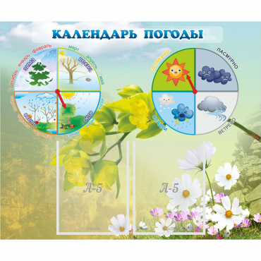 Стенд "Календарь погоды" с 2 карманами - «globural.ru» - Миасс