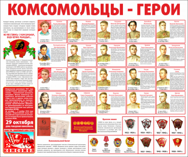 Тематический стенд "Комсомольцы-герои" - «globural.ru» - Миасс